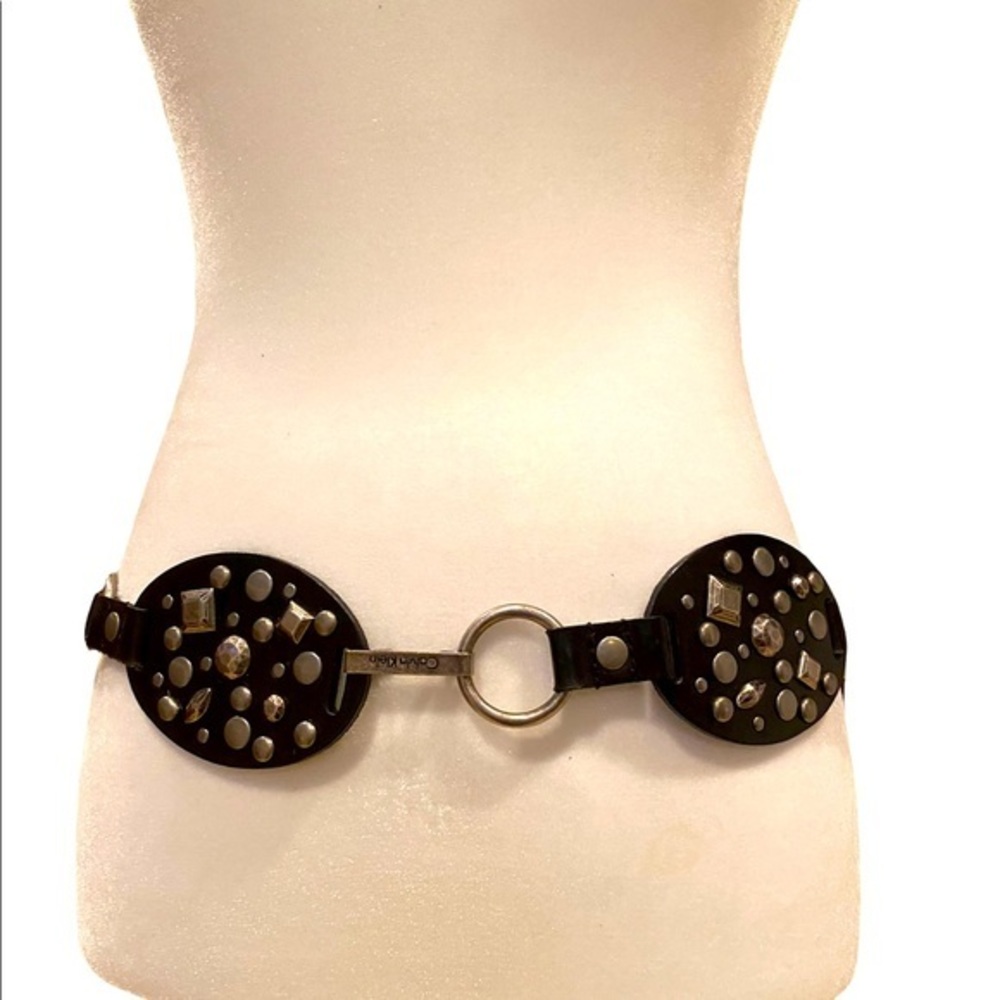 Calvin Klein Leather, Metal and Gold Studs Belt